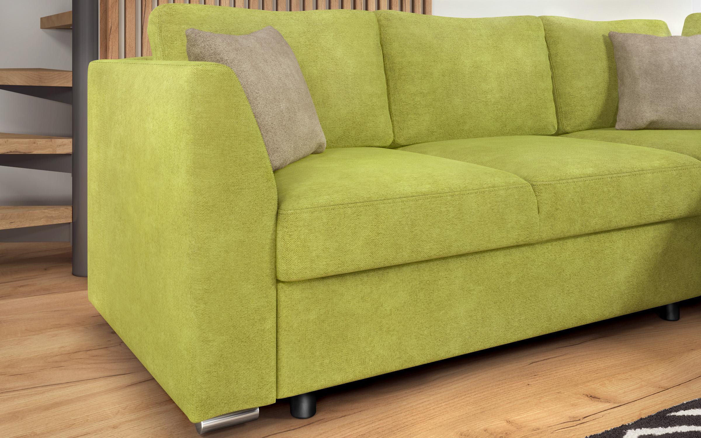 Extendable corner sofa Toscana S, green + light brown  7